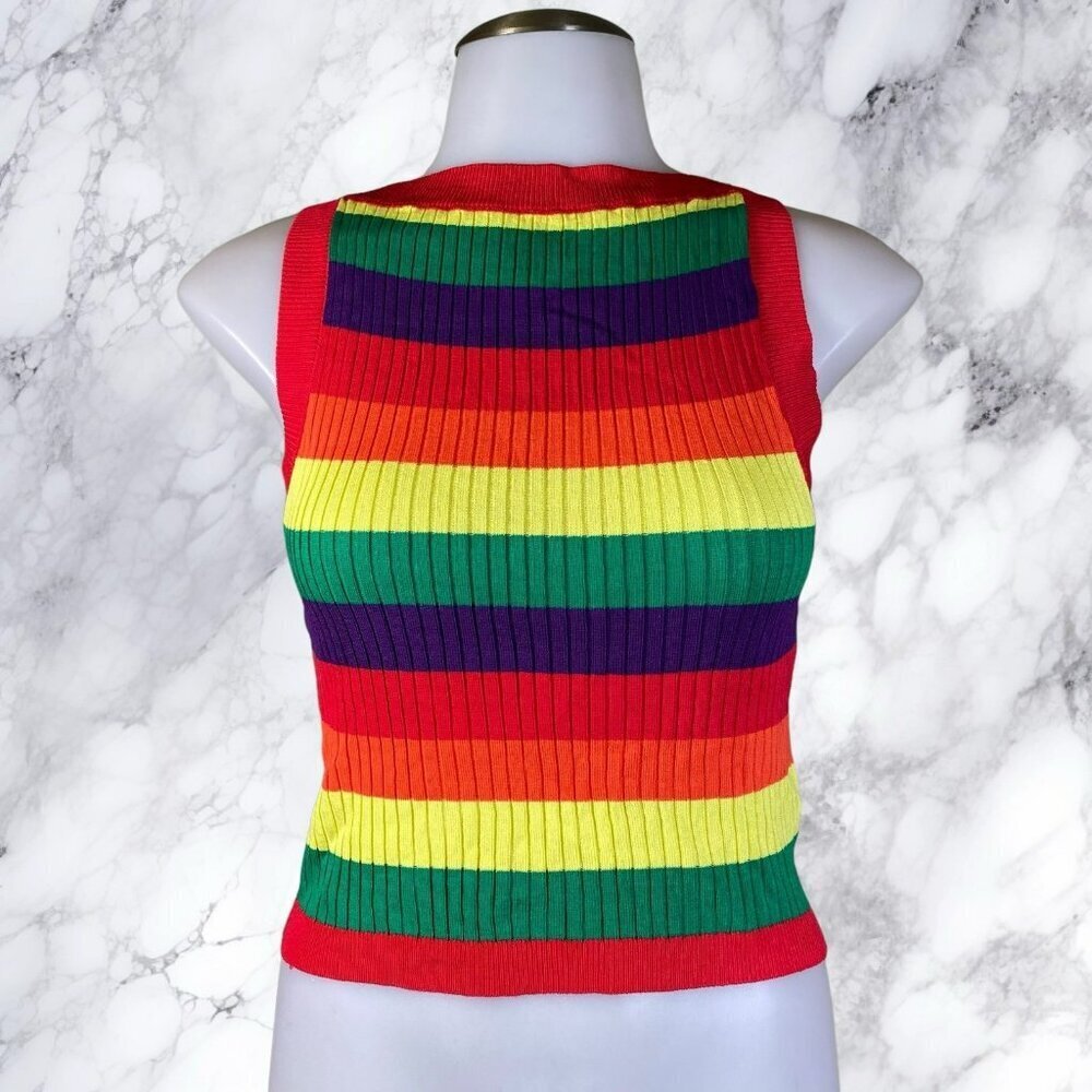 Halfheart Rainbow Ribbed Tank - Picture 8 of 12